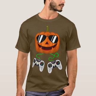 Halloween Kürbislaterne Gamer Boys Kids Men Funny T-Shirt