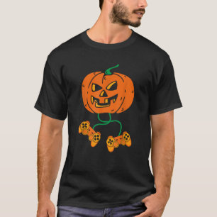 Halloween Kürbislaterne Gamer Boys Kids Men Funny T-Shirt