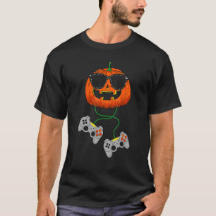 Halloween Kürbislaterne Gamer Boys Kids Men Hall T-Shirt
