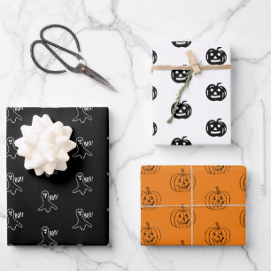 Halloween-Kürbislaterne Geschenkpapier Set