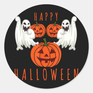 Halloween-Kürbislaterne gruselige Geister Kürbisge Runder Aufkleber