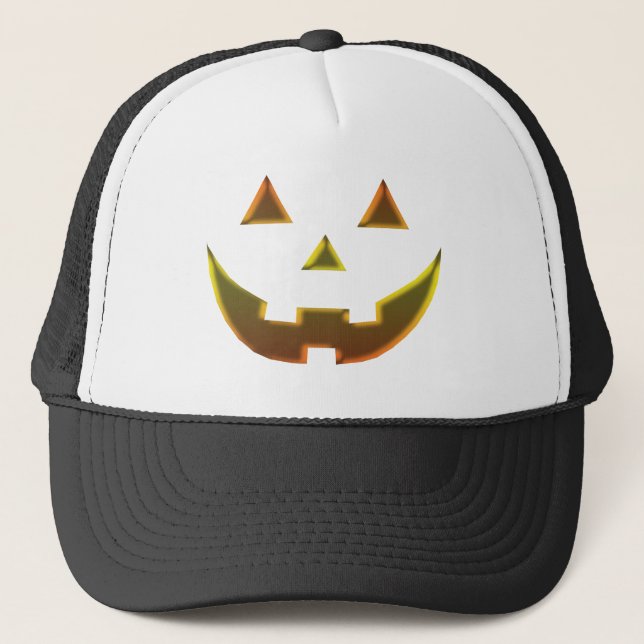 Halloween Kürbislaterne Kürbisgesicht Truckerkappe (Vorderseite)