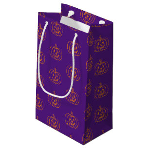 Halloween-Kürbislaterne lila-Orangenmuster Kleine Geschenktüte