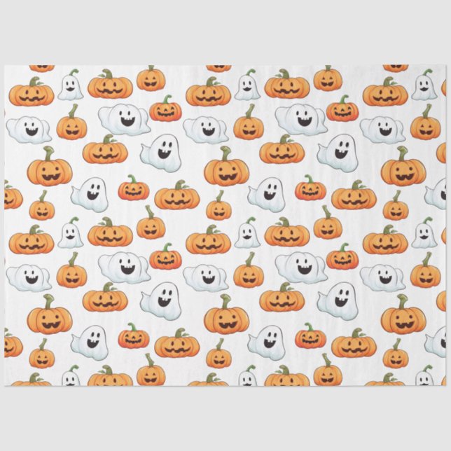 Halloween-Kürbislaterne mit Bootmuster Seidenpapier (Vorderseite)
