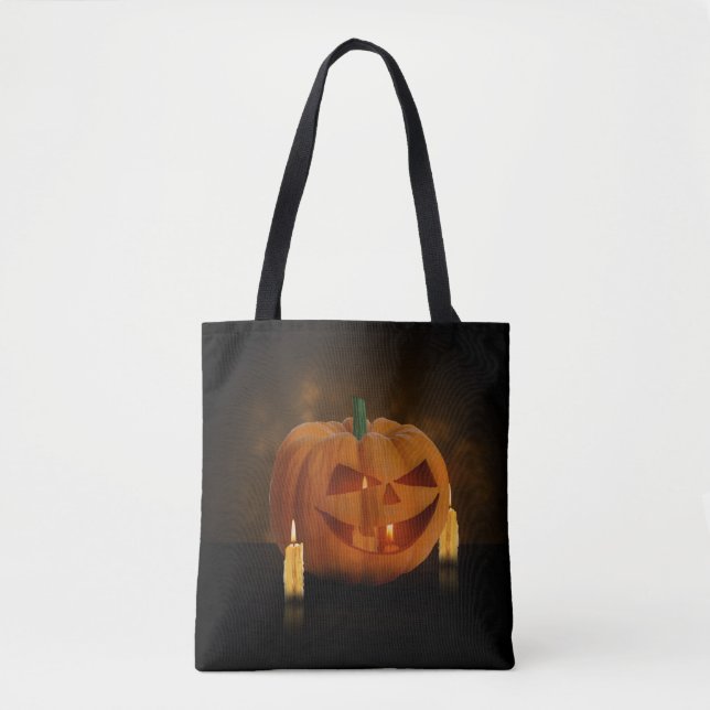 Halloween-Kürbislaterne mit Kerzen (Vorderseite)