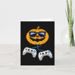 Halloween Kürbislaterne Pixated Gaming Gamer Bo Karte