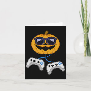 Halloween Kürbislaterne Pixated Gaming Gamer Bo Karte