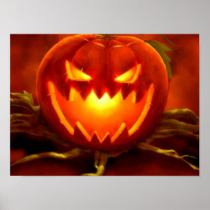 Halloween-Kürbislaterne Poster
