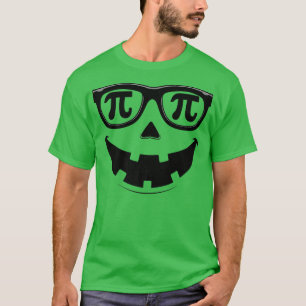 Halloween Kürbislaterne Pumpkin Face Pi Math Pi D T-Shirt