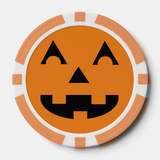 Halloween Kürbislaterne Pumpkin Face Pokerchips (Vorderseite)