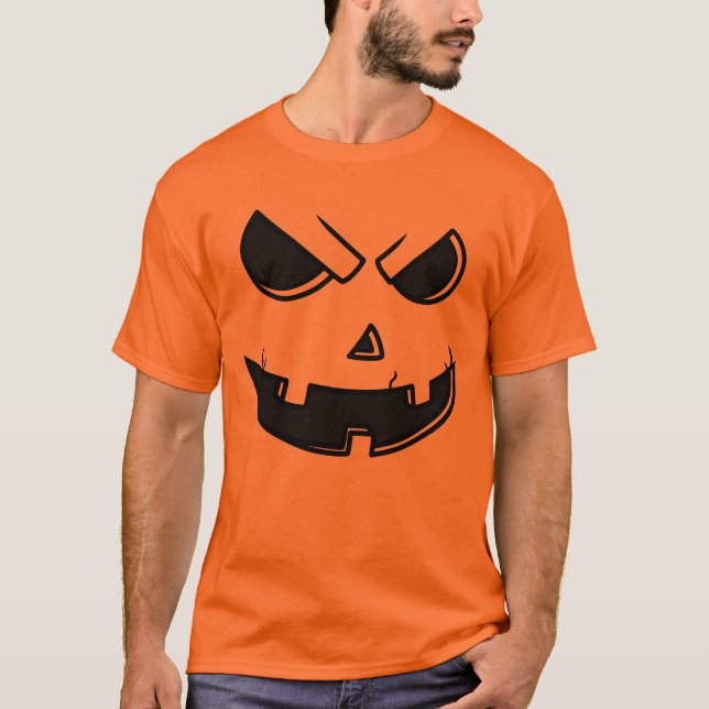 Halloween Kürbislaterne Pumpkin Face T - Shirt (Vorderseite)