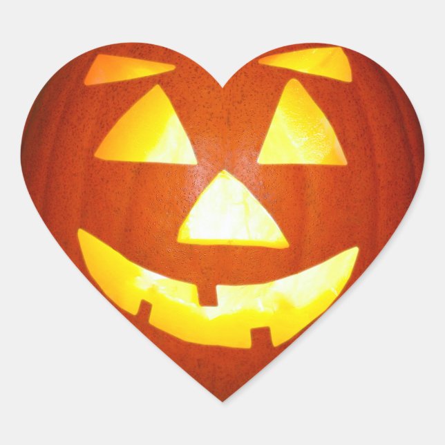 Halloween Kürbislaterne Pumpkin Heart Sticker (Vorderseite)