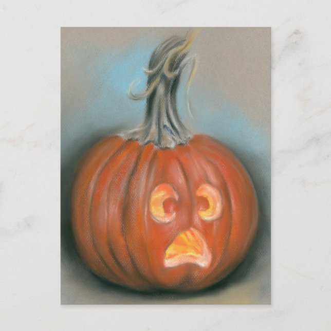 Halloween Kürbislaterne Pumpkin Pastel Postkarte (Vorderseite)