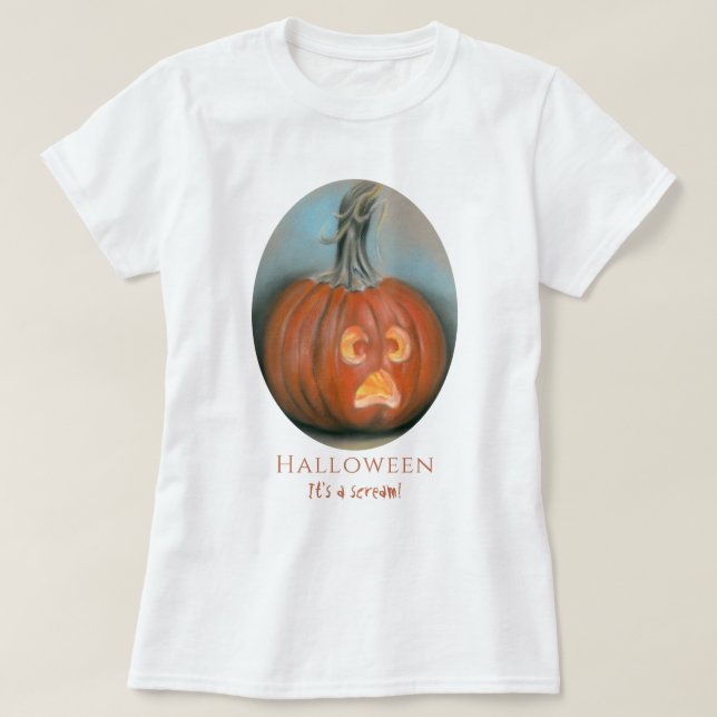Halloween Kürbislaterne Pumpkin Pastel T-Shirt (Design vorne)