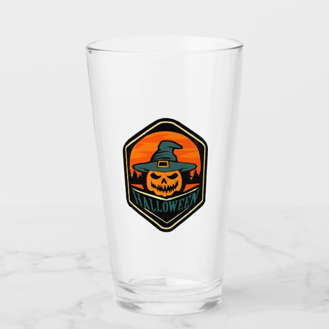 Halloween Kürbislaterne Pumpkin Pub Pint Glass Glas (Vorderseite)