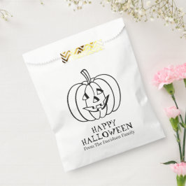Halloween-Kürbislaterne Schwarz-weiße benutzerdefi Geschenktütchen