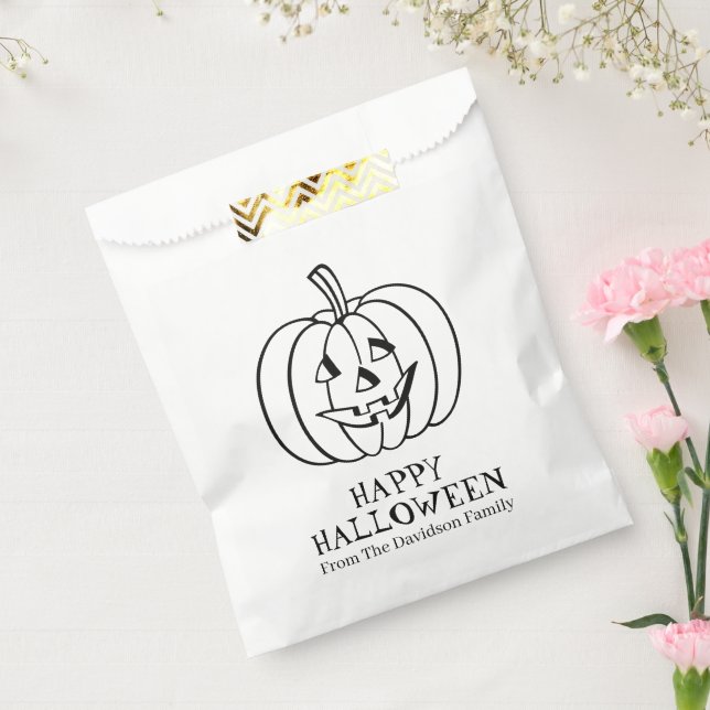 Halloween-Kürbislaterne Schwarz-weiße benutzerdefi Geschenktütchen (Versiegelt)