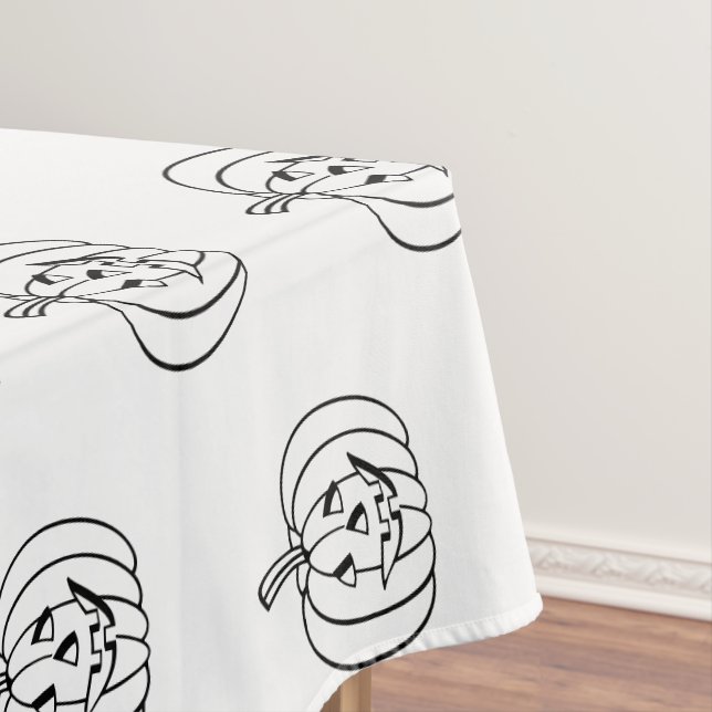 Halloween-Kürbislaterne Schwarz-weißes niedliches  Tischdecke (Beispiel)