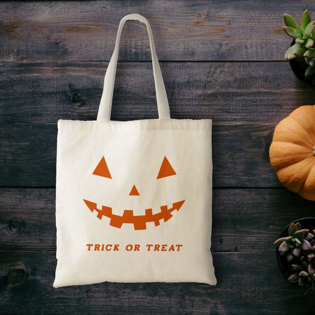 Halloween Kürbislaterne Silhouette Tote Tasche (Halloween Jack O Lantern Silhouette Tote Bag)