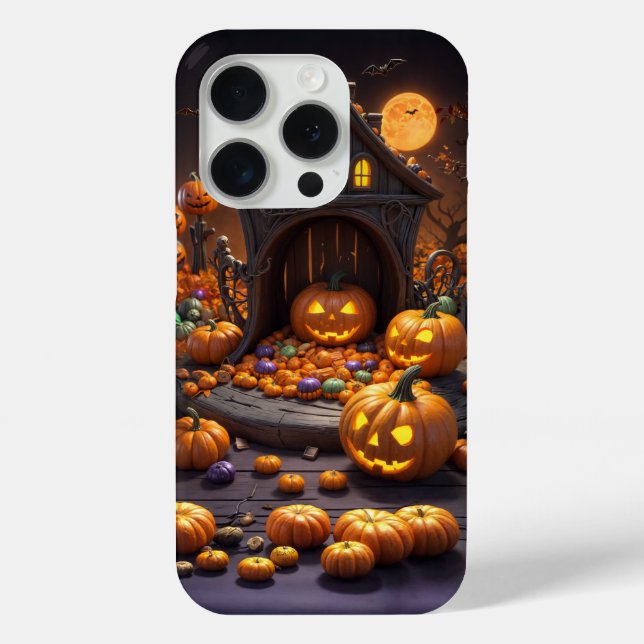 Halloween Kürbislaternen Icons iPhone 15 Hüllen (Rückseite)