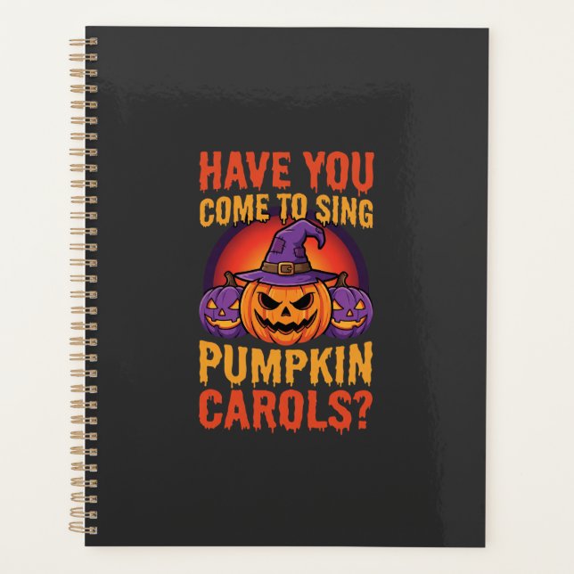 Halloween-Kürbislieder Hexenhut Grafik Planer (Vorderseite)
