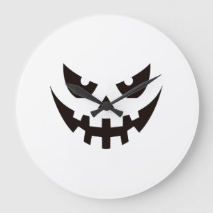 Halloween-Kürbismaske  Große Wanduhr