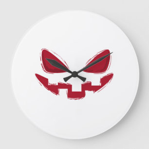 Halloween-Kürbismaske Große Wanduhr