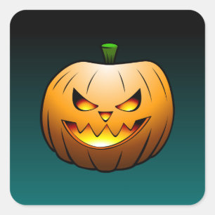 Halloween-Kürbismaske Quadratischer Aufkleber