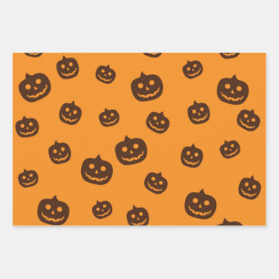 Halloween-Kürbismuster Geschenkpapier Set