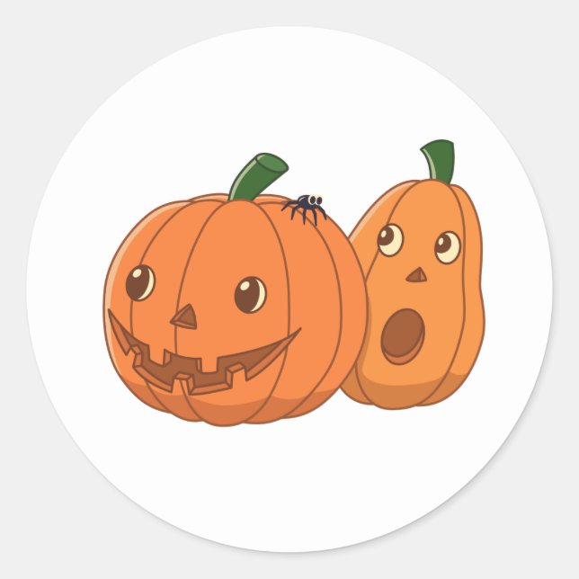 Halloween-Kürbispärchen Runder Aufkleber (Vorderseite)