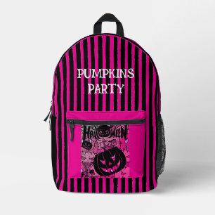 Halloween, Kürbisparty, Gruselig, Schwarz Pfirsich Bedruckter Rucksack