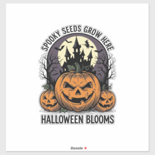 Halloween-Kürbisschloss Vintage Gruseliges T-Shirt Aufkleber