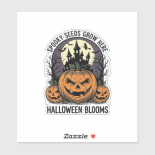 Halloween-Kürbisschloss Vintage Gruseliges T-Shirt Aufkleber