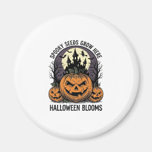 Halloween-Kürbisschloss Vintage Gruseliges T-Shirt Magnet