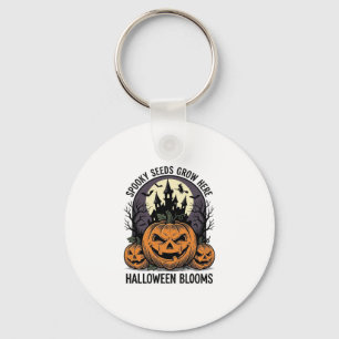 Halloween-Kürbisschloss Vintage Gruseliges T-Shirt Schlüsselanhänger