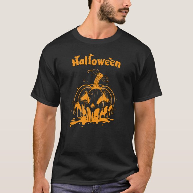 Halloween-Kürbisschmelz T-Shirt (Vorderseite)