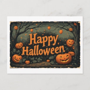 Halloween-Kürbisse auf einem Feiertagspostkarte