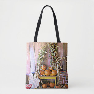 Halloween-Kürbisse Holz Herz Herbst Tasche
