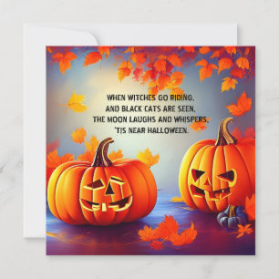 Halloween-Kürbisse Jack o Lantern Herbst Orange Ca Karte