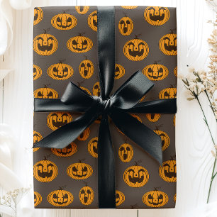 Halloween-Kürbisse Lachende Jack O'Lantern Muster Geschenkpapier