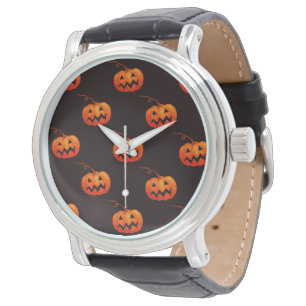 Halloween-Kürbisse, orange Kürbisse, Süßes oder Sa Armbanduhr