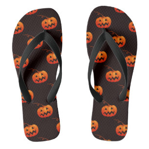Halloween-Kürbisse, orange Kürbisse, Süßes oder Sa Flip Flops