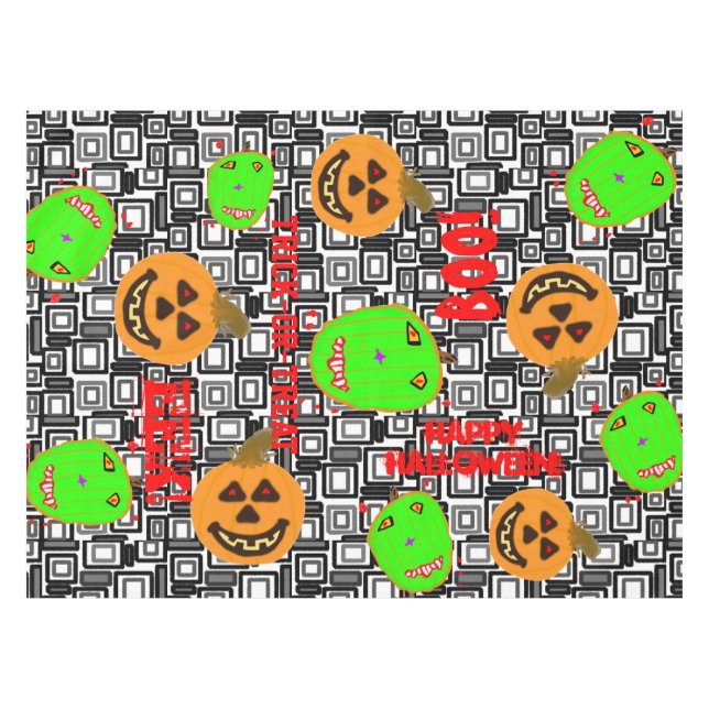 Halloween-Kürbisse Tischdecke (Vorderseite (Horizontal))