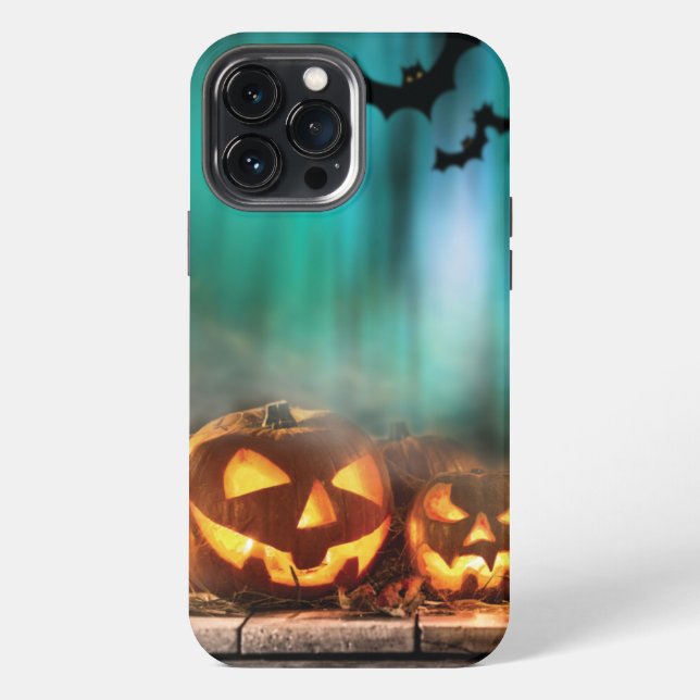 Halloween-Kürbisse und Fledermäuse  iPhone Hülle (Rückseite)