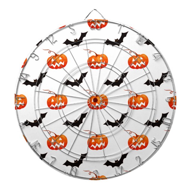 Halloween-Kürbisse und Fledermäuse, Süßes oder Sau Dartscheibe (vorne)