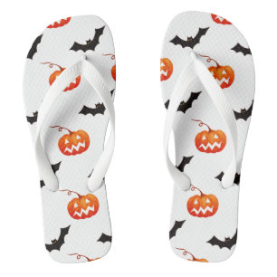 Halloween-Kürbisse und Fledermäuse, Süßes oder Sau Flip Flops