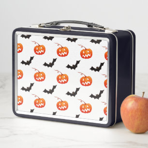 Halloween-Kürbisse und Fledermäuse, Süßes oder Sau Metall Brotdose