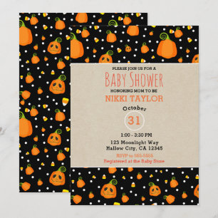 Halloween-Kürbisse Whimsical-Baby-Party Einladung