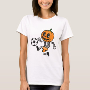 Halloween-Kürbisskelett-Fußball-Kostüm B T-Shirt