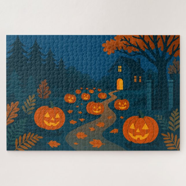 Halloween-Kürbissuche Puzzle (Horizontal)